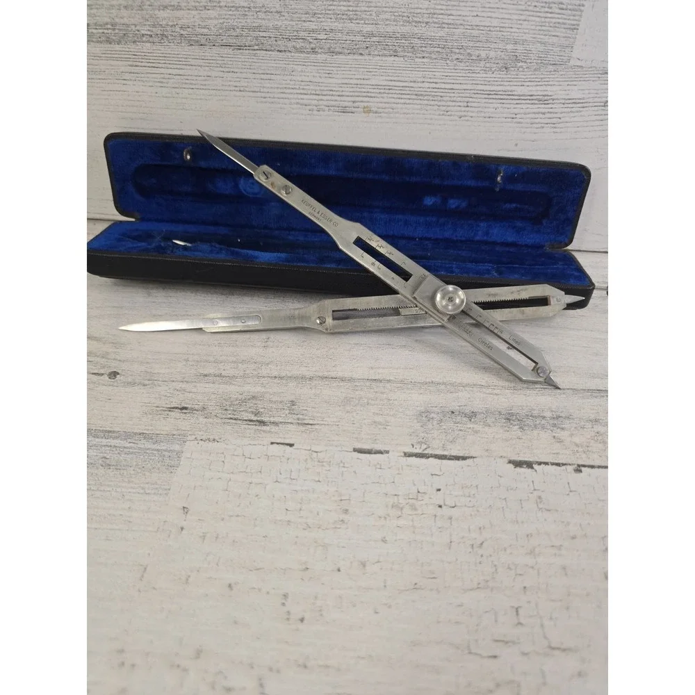 Vintage Keuffel & Esser Co Proportional Divider Drafting Tool Germany w/Case K&E